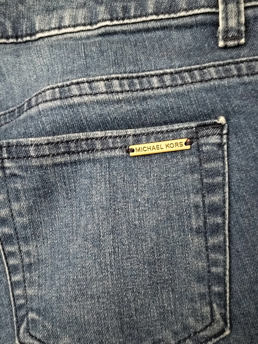 Michael Kors Women's Medium Blue Skinny Jeans with Branded Plaque
